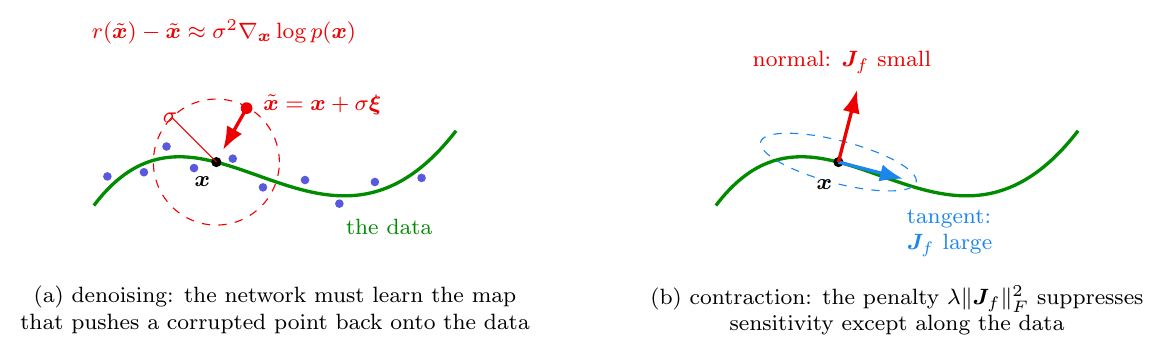 The geometry behind the two regularisers of Section Regularised autoen